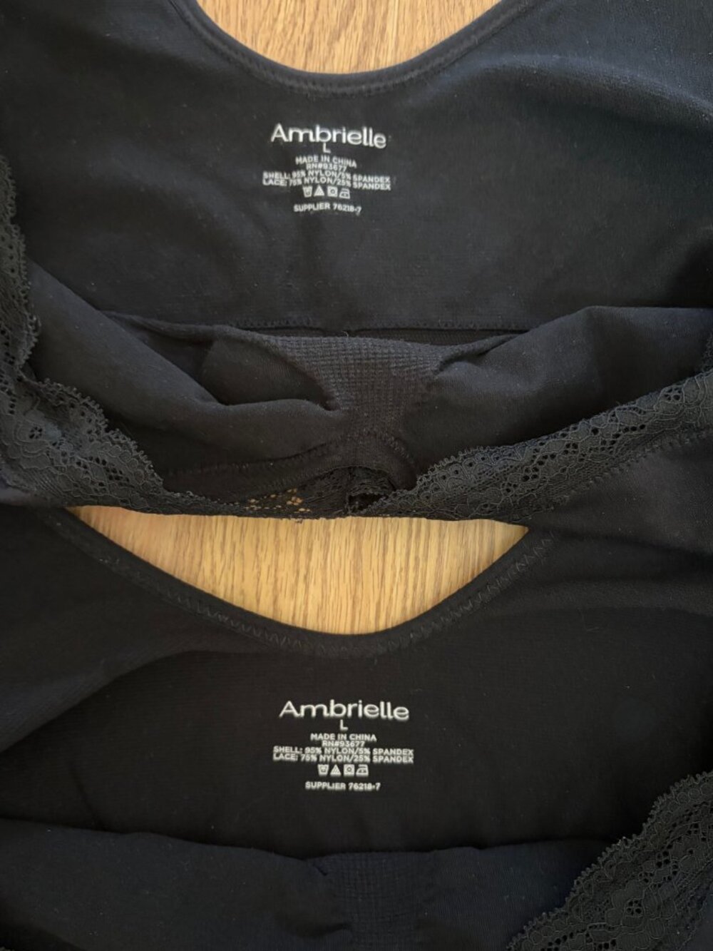 Ambrielle Black Seamless V-Neck Bralette Bundle (2) – Size L - Picture 5 of 7